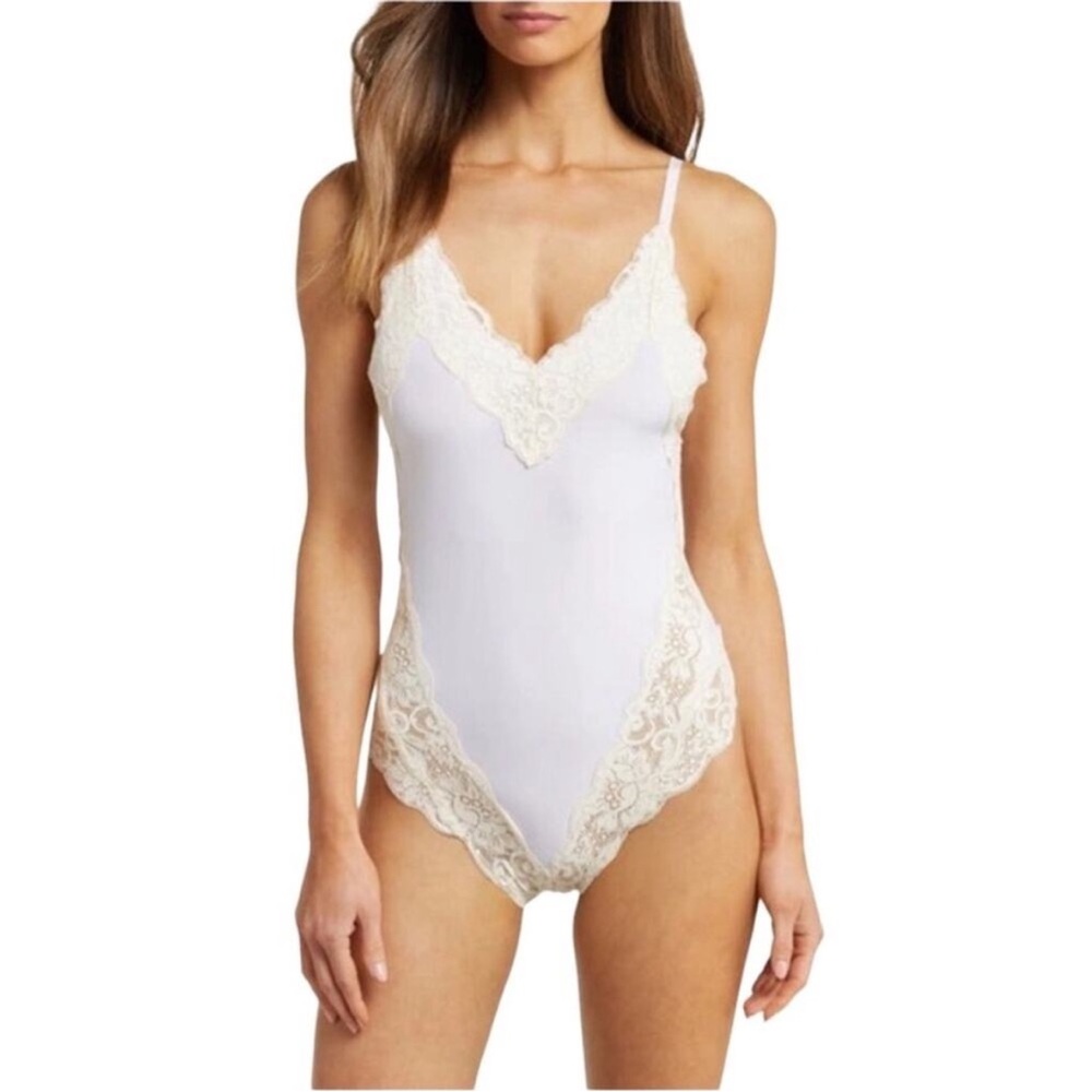 NWT WE are HAH by Free People Back Off BodySuit |  Size Medium, Blanc/White
